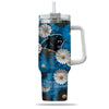 Carolina Panthers Flowers Pattern Limited Edition 40oz Tumbler Transparent Lid NEW089232