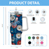 Los Angeles Dodgers Flowers Pattern Limited Edition 40oz Tumbler Transparent Lid NEW089246