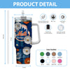 New York Mets Flowers Pattern Limited Edition 40oz Tumbler Transparent Lid NEW089250