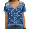 Indianapolis Colts Bandana Limited Edition Summer Collection Women V Neck T-Shirt NEW092003