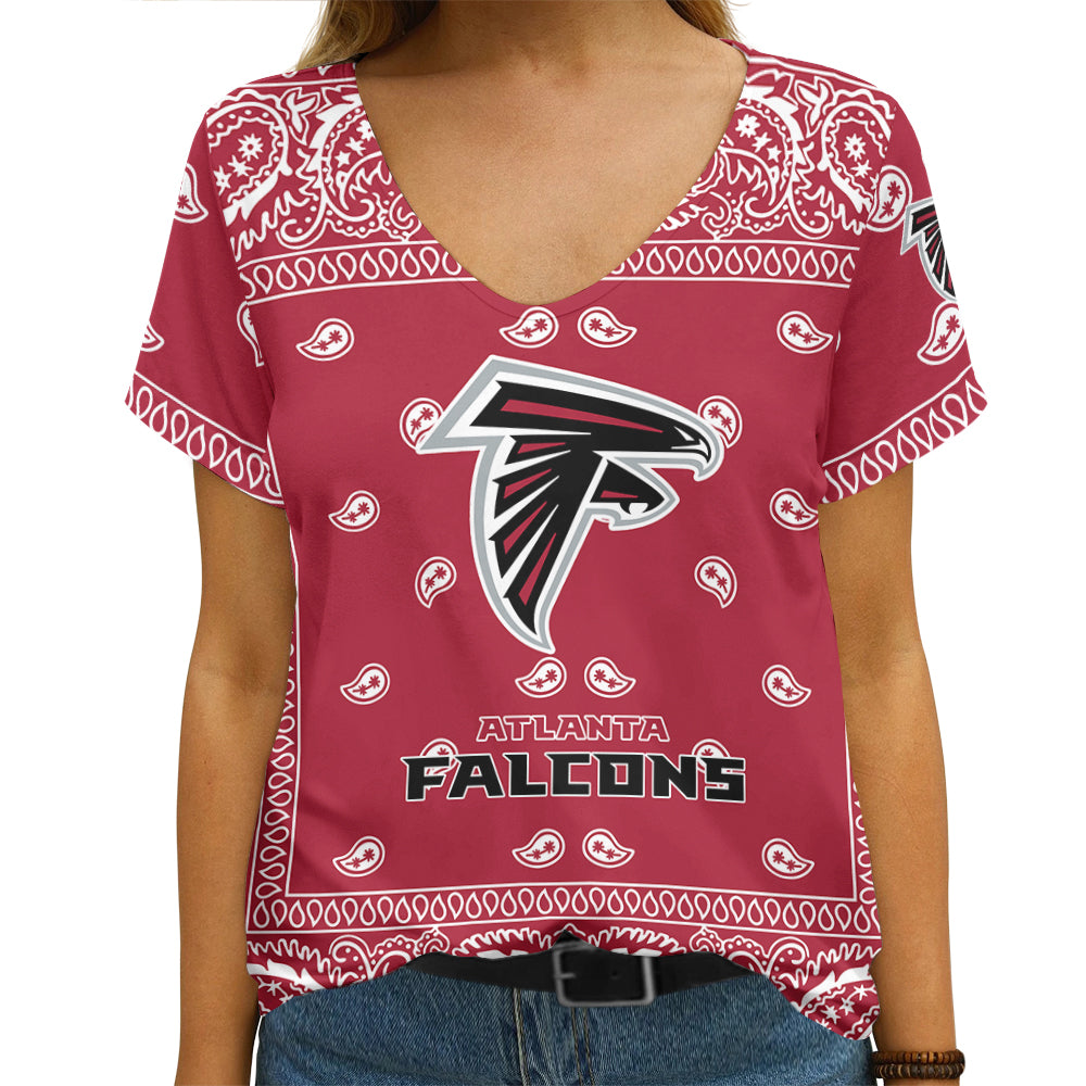 Atlanta Falcons Limited Edition Summer Collection Women V Neck T-Shirt NEW092029