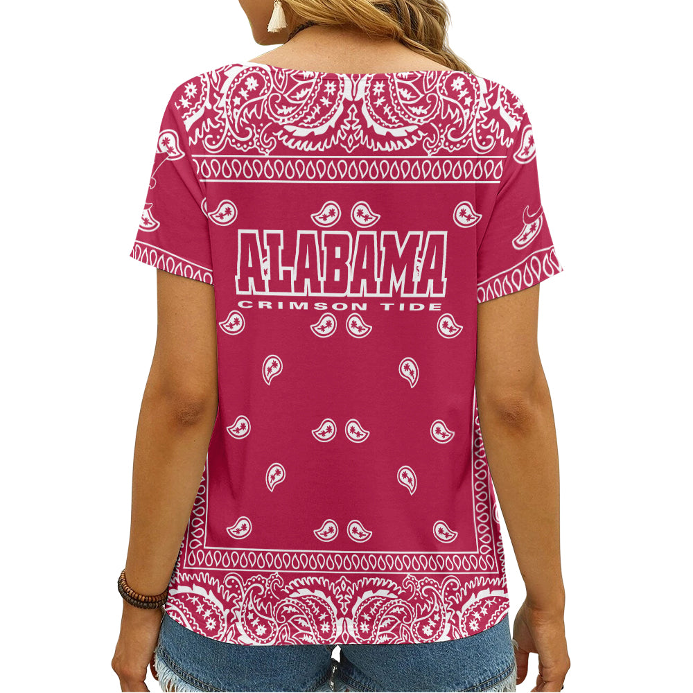 Alabama Crimson Tide Limited Edition Summer Collection Women V Neck T-Shirt NEW092069