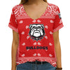 Georgia Bulldogs Limited Edition Summer Collection Women V Neck T-Shirt NEW092070