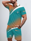 Miami Dolphins Limited Edition ZIP Polo Shirt And Shorts Two-Piece Suits