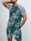 Philadelphia Eagles Limited Edition ZIP Polo Shirt And Shorts Two-Piece Suits