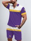 Minnesota Vikings Limited Edition ZIP Polo Shirt And Shorts Two-Piece Suits