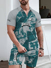 Philadelphia Eagles Limited Edition ZIP Polo Shirt And Shorts Two-Piece Suits