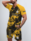 Pittsburgh Steelers Limited Edition ZIP Polo Shirt And Shorts Two-Piece Suits