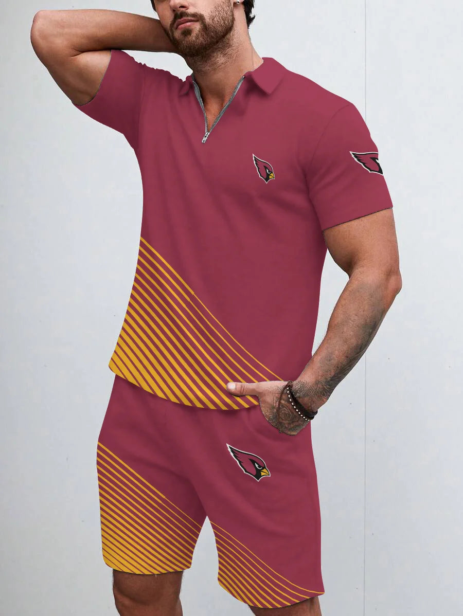 Arizona Cardinals Limited Edition ZIP Polo Shirt And Shorts Two-Piece Suits