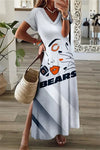 Chicago Bears Limited Edition All-Over Print Women&#39;s V-neck Dress With Side Slit