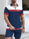 New York Giants Limited Edition ZIP Polo Shirt And Shorts Two-Piece Suits