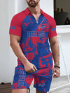 Buffalo Bills Limited Edition ZIP Polo Shirt And Shorts Two-Piece Suits