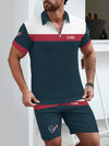 Houston Texans Limited Edition ZIP Polo Shirt And Shorts Two-Piece Suits