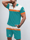 Miami Dolphins Limited Edition ZIP Polo Shirt And Shorts Two-Piece Suits