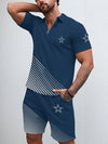 Dallas Cowboys Limited Edition ZIP Polo Shirt And Shorts Two-Piece Suits