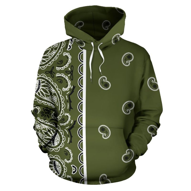 Green Bandana Limited Edition All Over Print Hoodie Size S-5XL