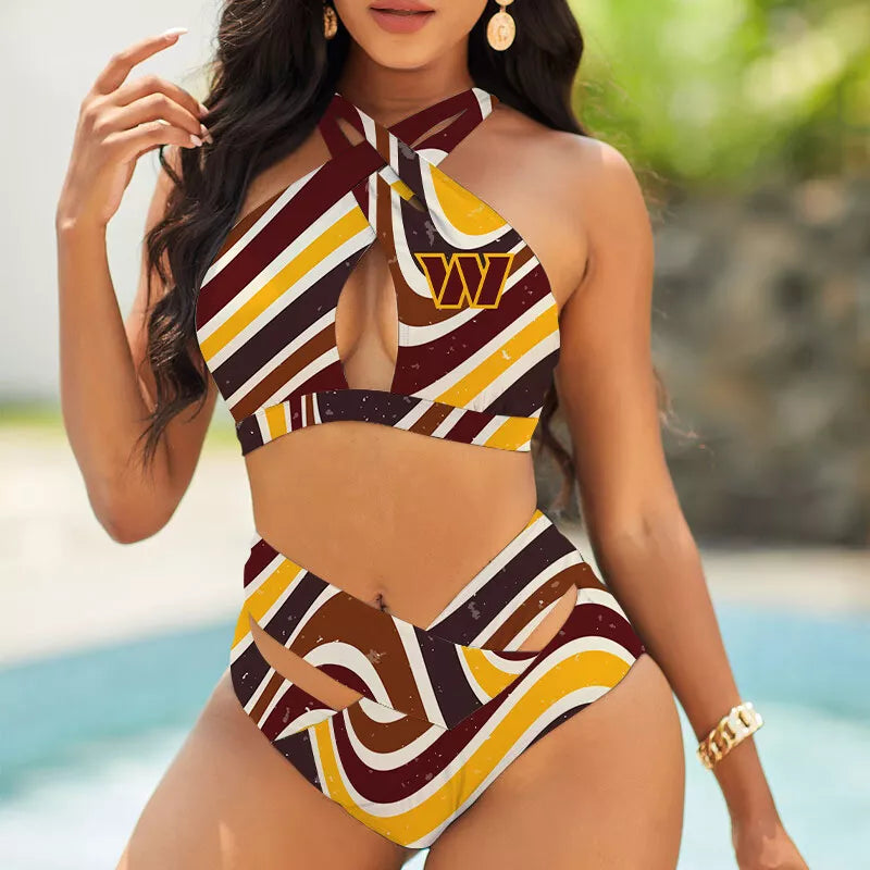 Washington Commanders Limited Edition Summer Collection Women Crisscross Swimsuit